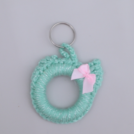 Schlüsselanhänger Katze Taschenbaumler Katzenkopf Handarbeit bunt