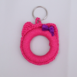 Schlüsselanhänger Katze Taschenbaumler Katzenkopf Handarbeit bunt