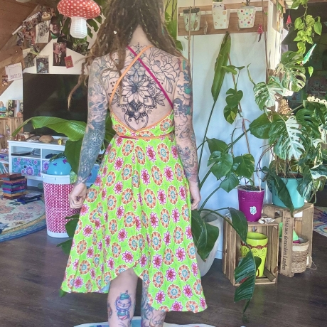 Spucktuchkleid kurz aus Bio Musselin Einheitsgröße S-L