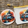 Set Tasche & Untersetzer für die Reise - Camping - Papiere 
