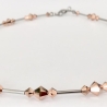 Kette mit Biconen rosegold mit Edelstahlröhrchen