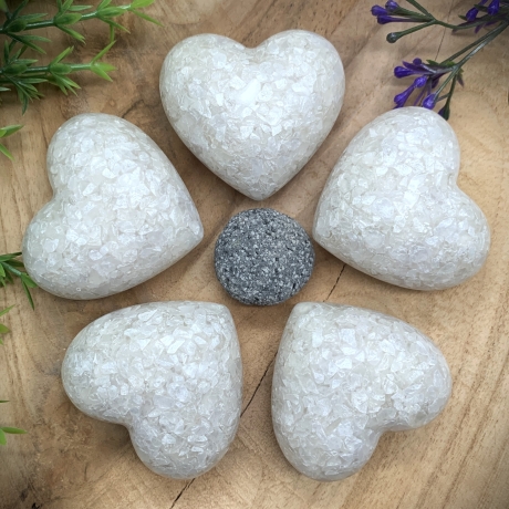 Handgefertigtes Deko Set Pure Heart aus Glas und Harz