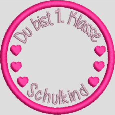 Ferberline Stickdatei Set Einschulung Anhänger + Klettbutton