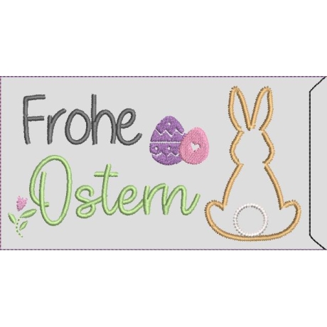 Ferberline Stickdatei ITH Schokihülle Frohe Ostern 13x18