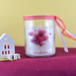 Romantik zum Valentinstag – Kerze im Glas mit Botschaft - 