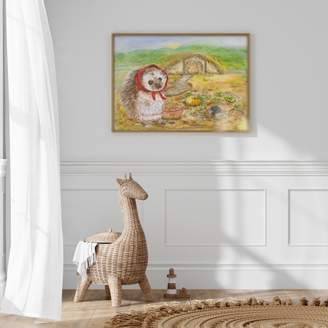 Bild Frau Igel - Kunstdruck für Kinder