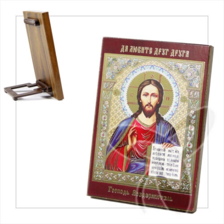 Ikone Jesus Christus, 8 x 6 cm mit Aufsteller