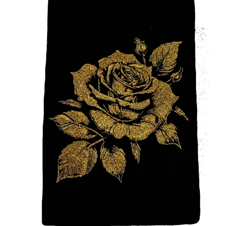 NEU Stickdatei Rose gold realistisch für dunkle Stoffe