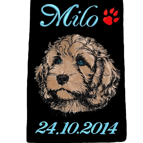 Stickdatei Applikation Cockapoo Milli realistisch