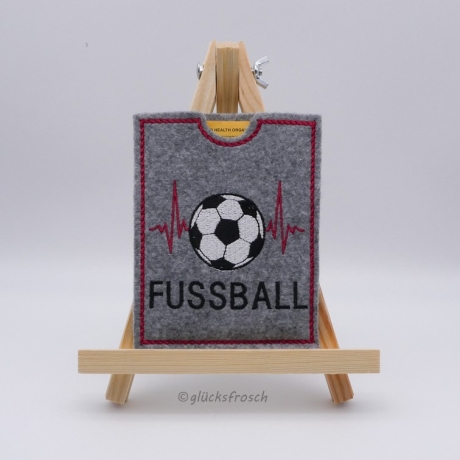 Filzhülle, für Impfpass, Impfausweis, Dokumente, mit Fußball