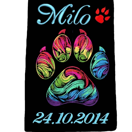 Stickdatei Pfote Katze Hund Kessy Kitten bunt