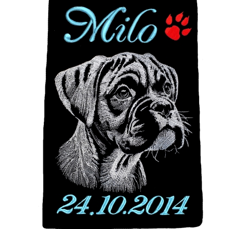 Stickdatei Boxer Welpe Cassius Hund realistisch