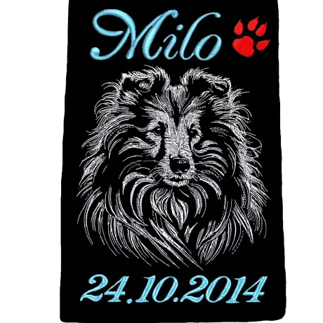 Stickdatei Sheltie Mira Hund realistisch Collie