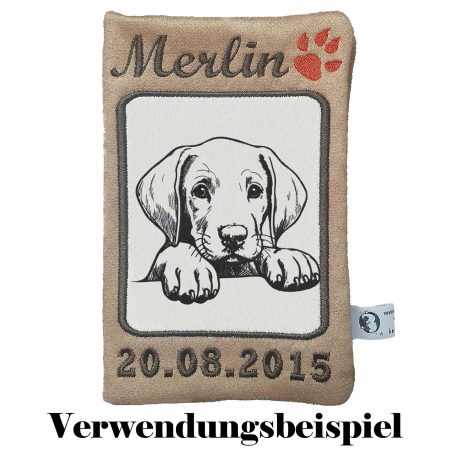 Stickdatei Weimaraner Welpe  Filou Hund spähend