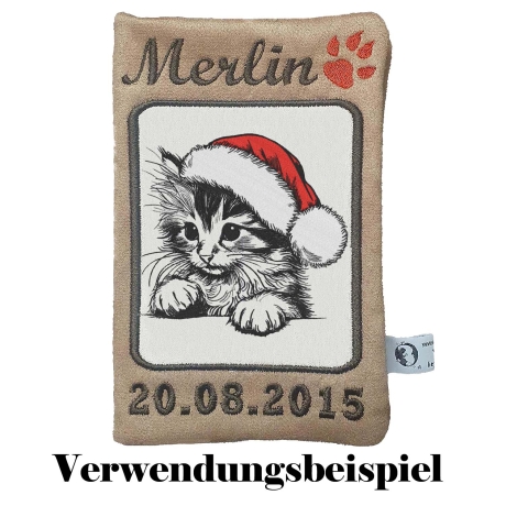 NEU Stickdatei Katze mit Weihnachtsmütze Ria Kitten