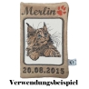 NEU Stickdatei Applikation Maine Coon Katze Kiss 