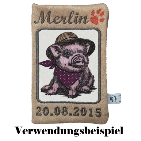 Stickdatei Applikation Schweinchen Sugar Schwein
