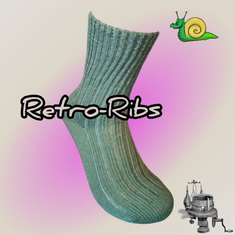 Retro-Ribb-Socken in dezentem Grün Gr. 38