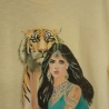 Handbemaltes Fruit of the Loom T-Shirt mit indischem