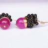 Jade Onyx Edelstein Ohrringe Draht gewickelt 18K vergoldet