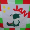 Krabbeldecke Drache, Patchworkdecke, Kuscheldecke, Tagesdecke
