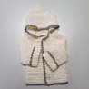 Baby Jacke mit Kapuze gehäkelt weiß Babyjacke 0-3 Monate