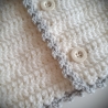 Baby Jacke mit Kapuze gehäkelt weiß Babyjacke 0-3 Monate