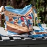 Künstlertasche - UPCYCLING Jeans-Leder-Tasche, Jeanspatchwork