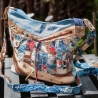 Künstlertasche - UPCYCLING Jeans-Leder-Tasche, Jeanspatchwork