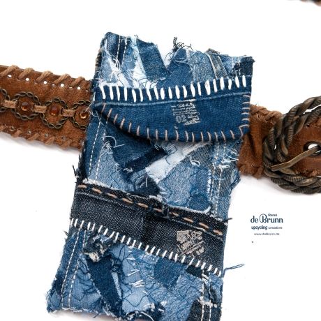 UPCYCLING Jeans Handy-Gürteltasche, Handy Tasche für Gürtel