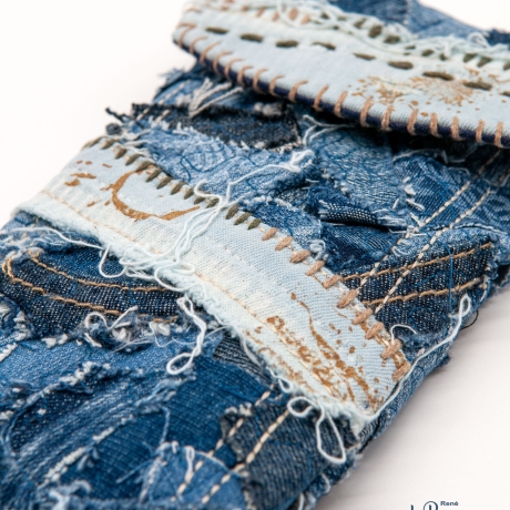 UPCYCLING Jeans Handy-Gürteltasche, Handy Tasche für Gürtel