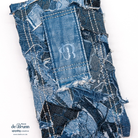 UPCYCLING Jeans Handy-Gürteltasche, Handy Tasche für Gürtel