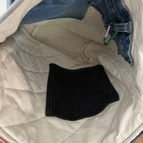 Bunte, einzigartige Handtasche aus Jeans ( upcycling)
