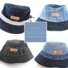 Blauer Fischerhut, Bucket Hat, Sommerhut aus recycelten Jeans