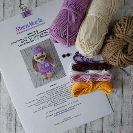 Material-Kit Jill Deimel inspirierte Amigurumipuppe