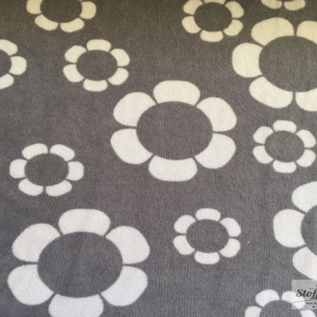 Joy flower Blumen grau Stretchfrottee Finnland