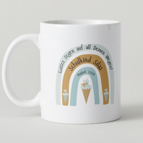 MFG Tasse Einschulung Regenbogen personalisierbar