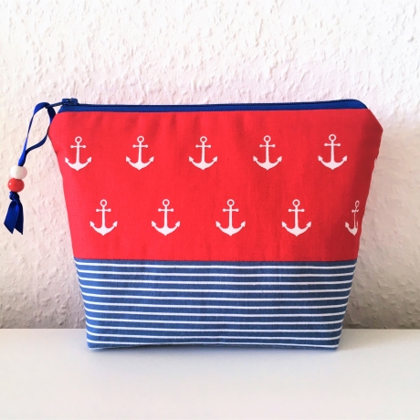 Kosmetiktasche Schminktäschchen maritim Anker