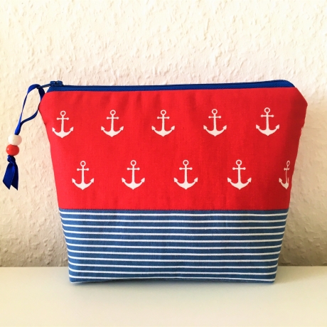 Kosmetiktasche Schminktäschchen maritim Anker