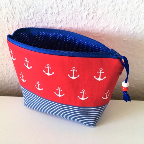 Kosmetiktasche Schminktäschchen maritim Anker