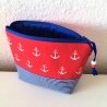 Kosmetiktasche Schminktäschchen maritim Anker