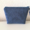 Kosmetiktasche Baumwollcord blaugrau