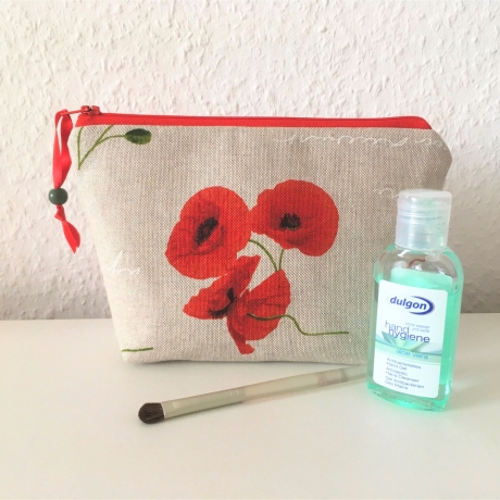 Kosmetiktasche Mohnblumen