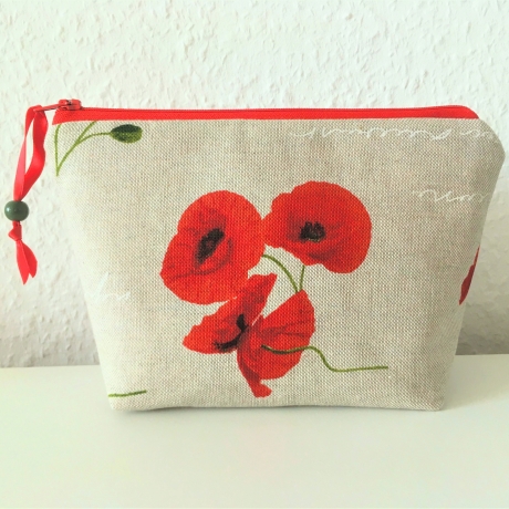 Kosmetiktasche Mohnblumen