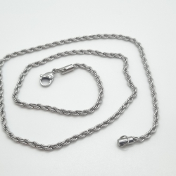 Edelstahkette Gliederkette Twist 52cm (K20)
