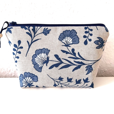 Kosmetiktasche Universaltasche beige Kornblumen