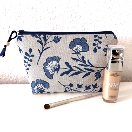Kosmetiktasche Universaltasche beige Kornblumen