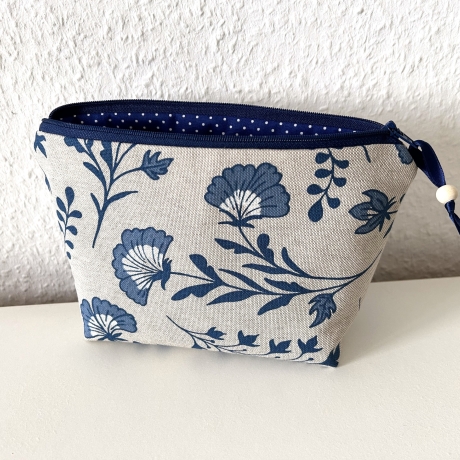 Kosmetiktasche Universaltasche beige Kornblumen