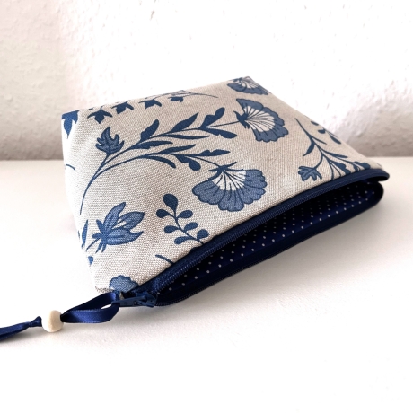 Kosmetiktasche Universaltasche beige Kornblumen