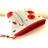 Kosmetiktasche Schminktasche beige Mohnblumen
